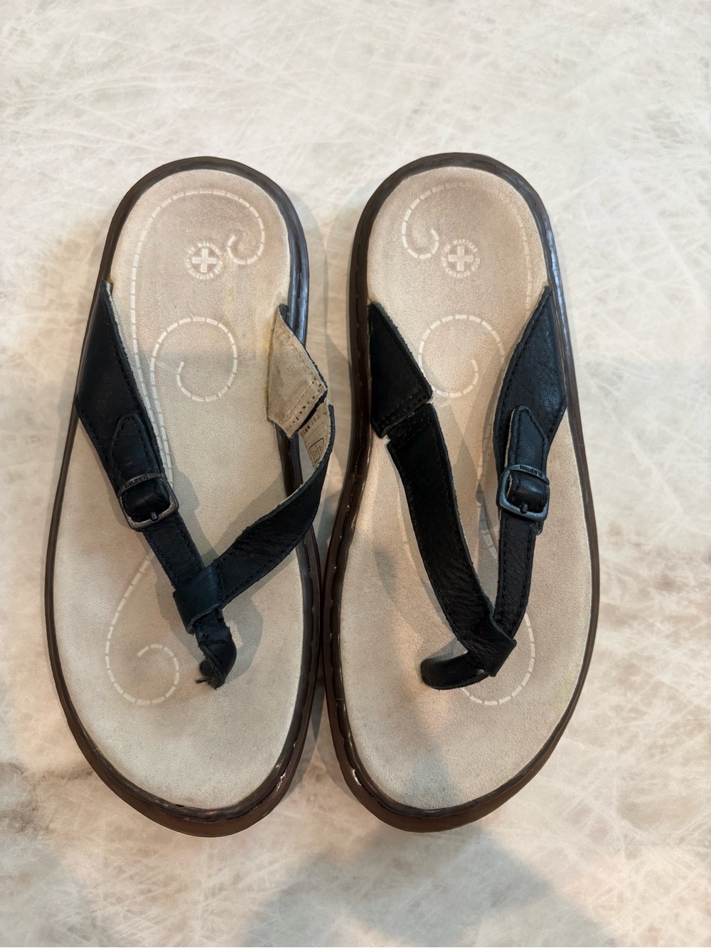 Dr. Martens Black Leather Thong Sandals